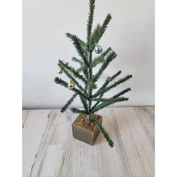 Mini farmhouse style tree pine xmas home decor tabletop figure - Picture 7 of 11